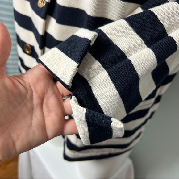 J. Crew Women’s Black & White Striped Nautical Blazer | Size Medium - Picture 7 of 14